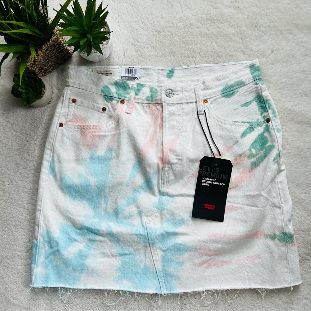 Levi’s Premium Tie Dye Deconstructed Denim Skirt